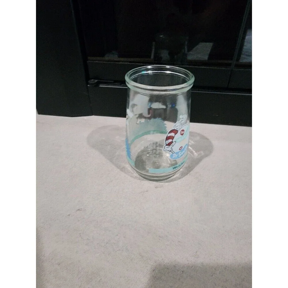 1997 Welch's Wubbulous World of Dr Seuss #4 Glass Jelly Jar Thidwick and Friends - Picture 2 of 7